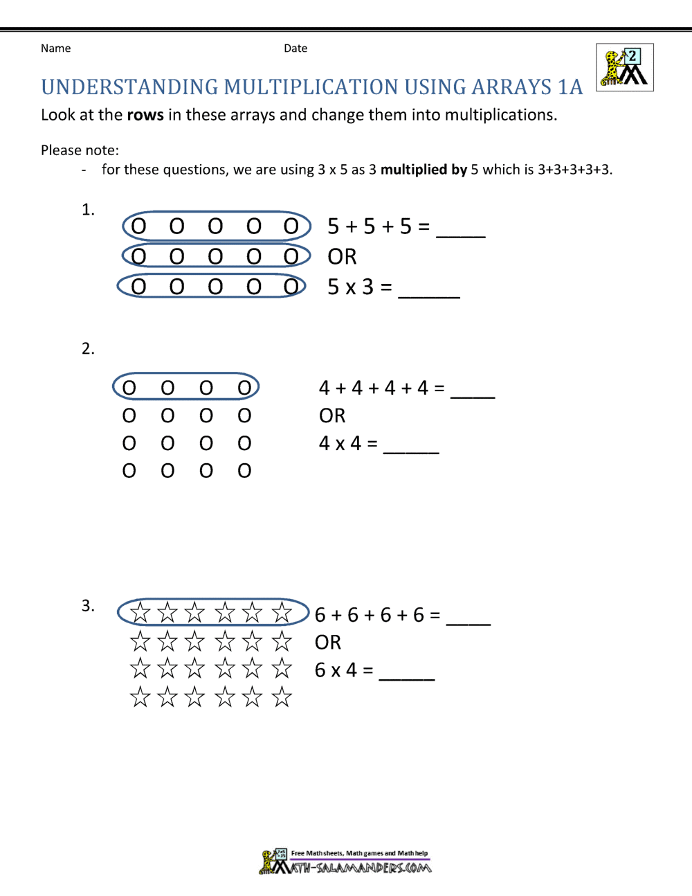 Free Printable Multiplication Worksheets 2nd Grade
