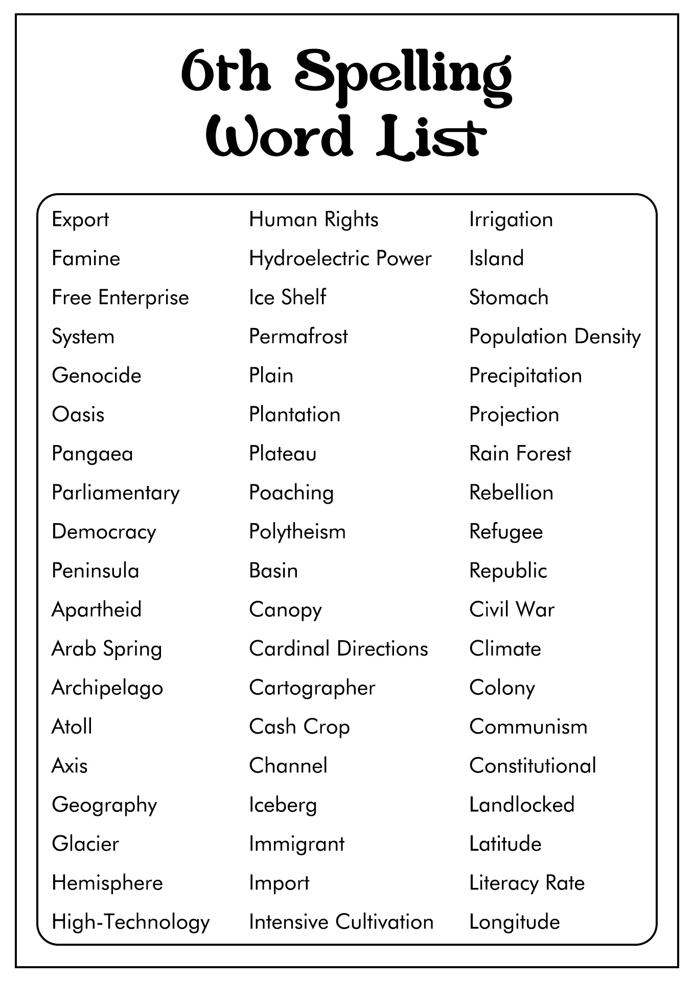 Free Spelling For 6th Grade Download Free Spelling For 6th Grade Png Images Free Worksheets On Clipart Library