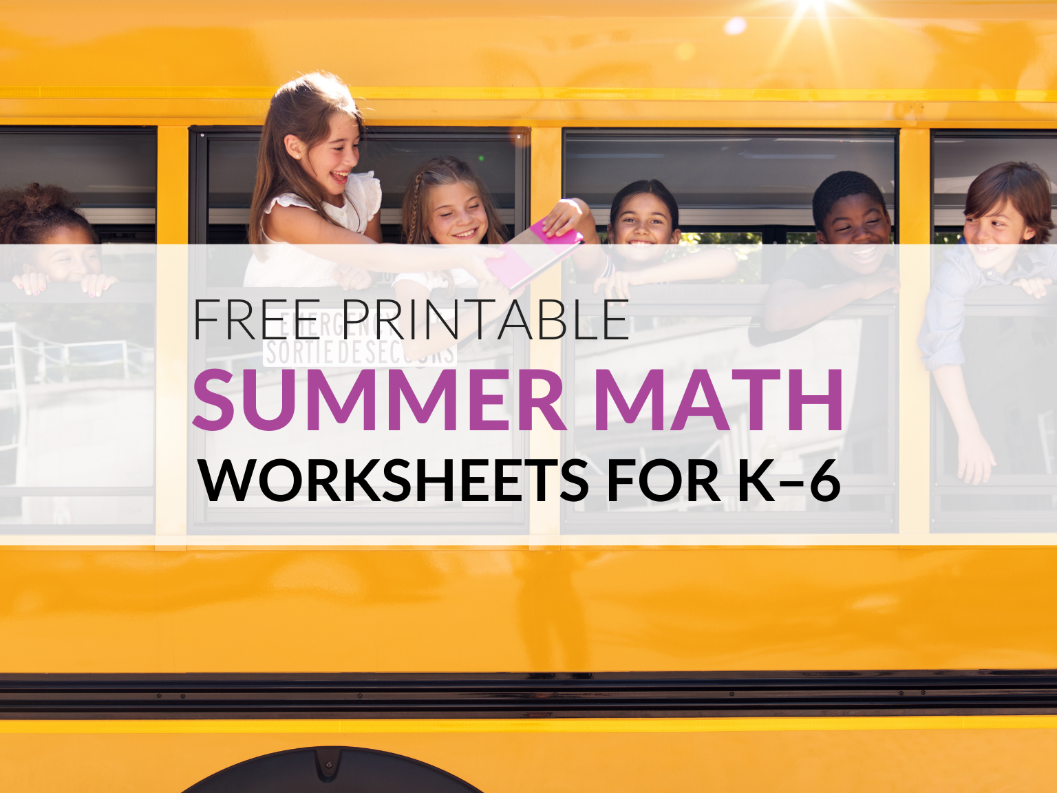 FREE Summer Math Worksheets For Grades K 6