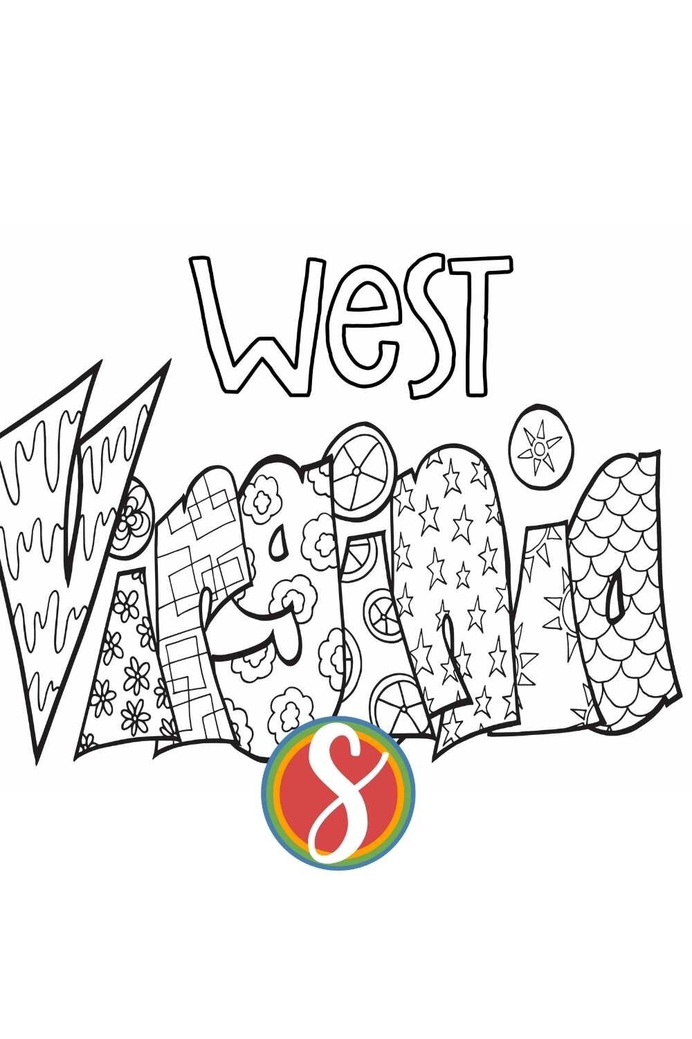Free West Virginia Coloring Pages Stevie Doodles