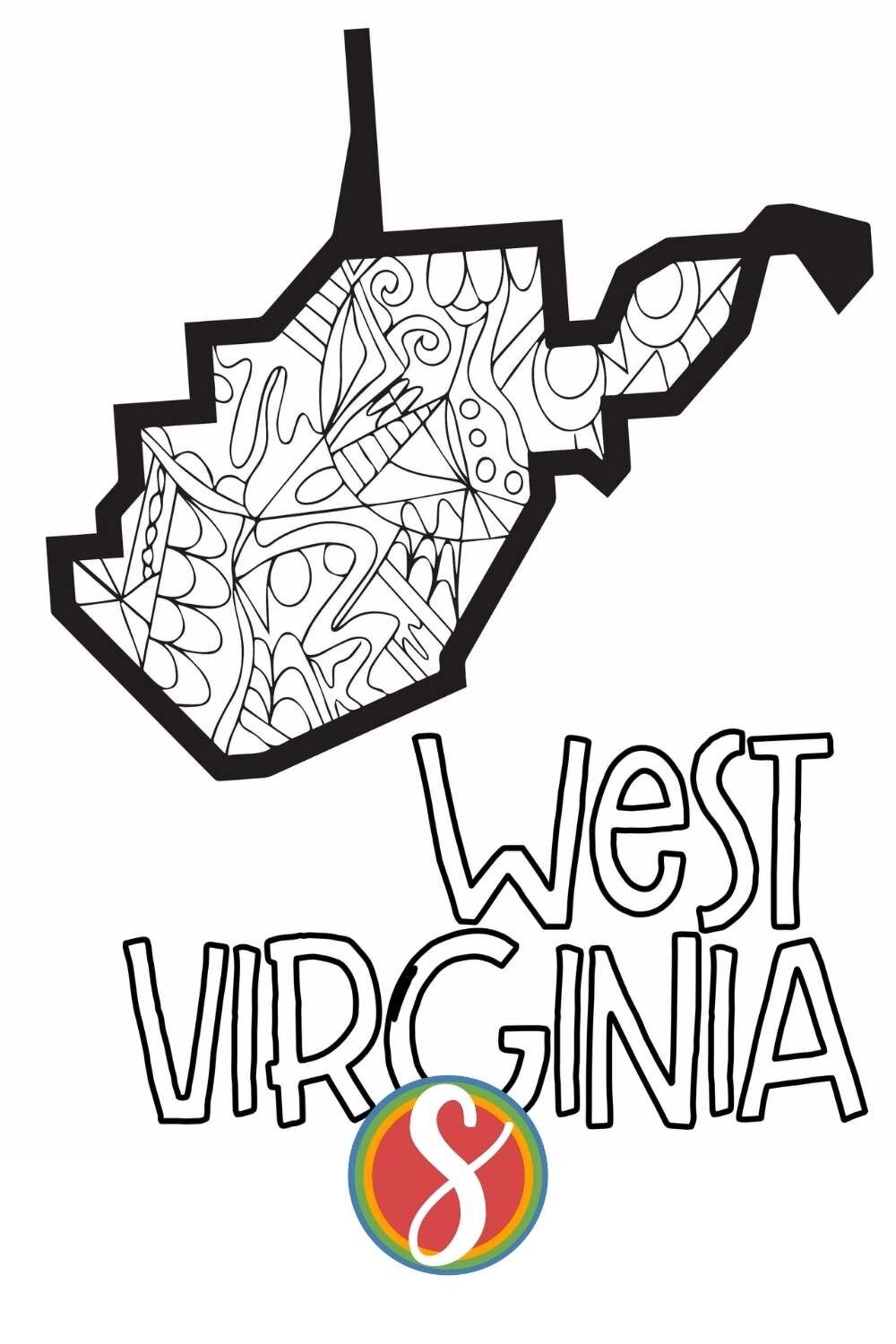 Free West Virginia Coloring Pages Stevie Doodles