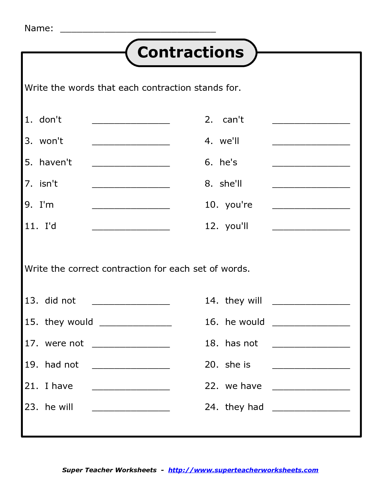 4th Grade Printable Worksheets For Free