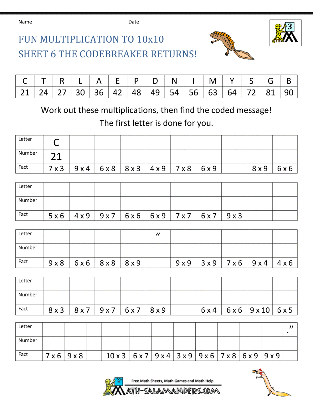Fun Worksheets For 4th Graders Free Printable