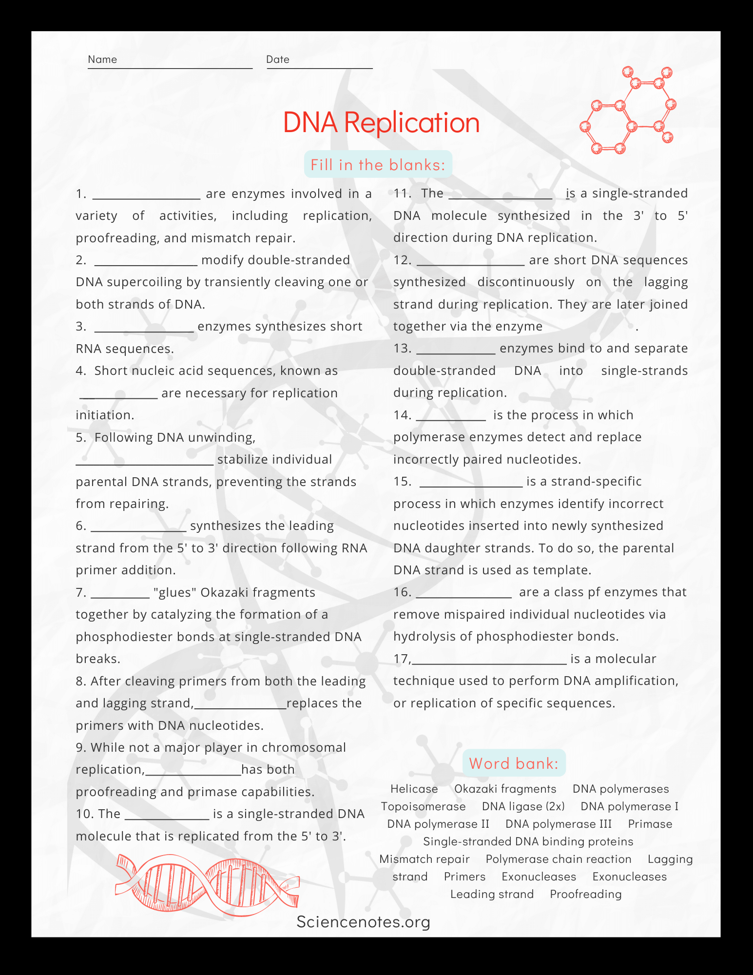 Genetics Worksheets And Printables