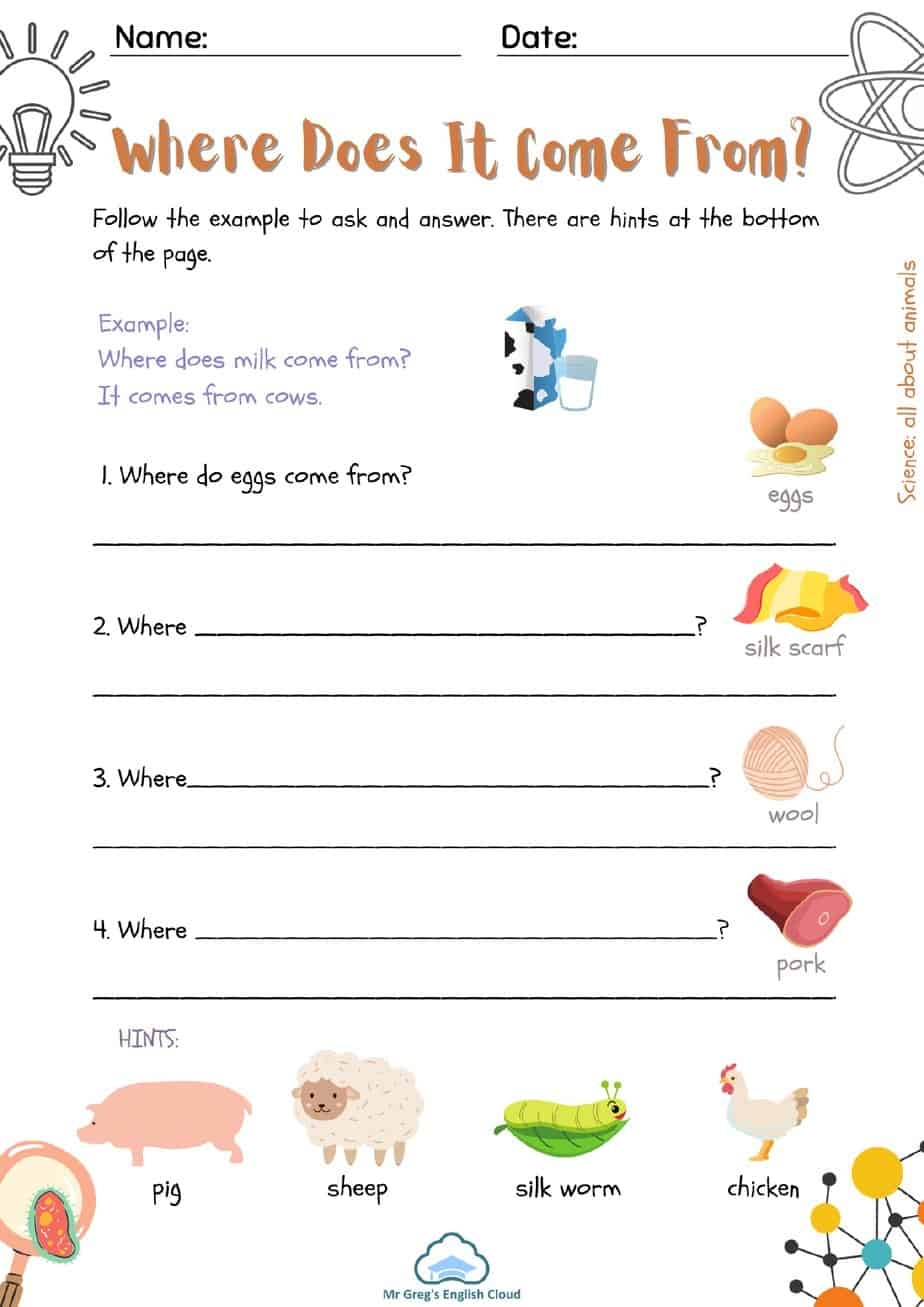 Grade 2 Animal Science Worksheets Mr Gregs English Cloud Worksheets Library