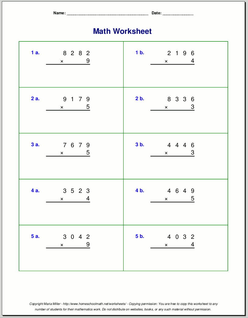 Free Printable Multiplication Worksheets 4s