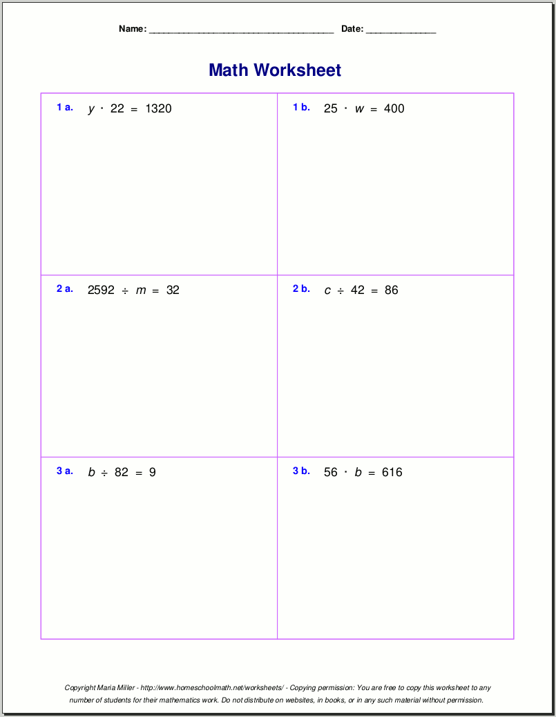 Grade 5 Multiplication Worksheets