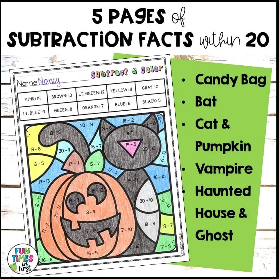 Free Halloween Math Pages