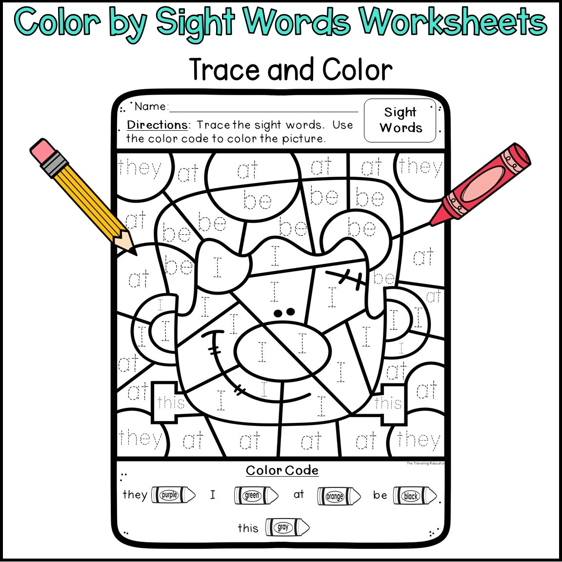 Halloween Color By Sight Words Activities For First Grade The Traveling Educator