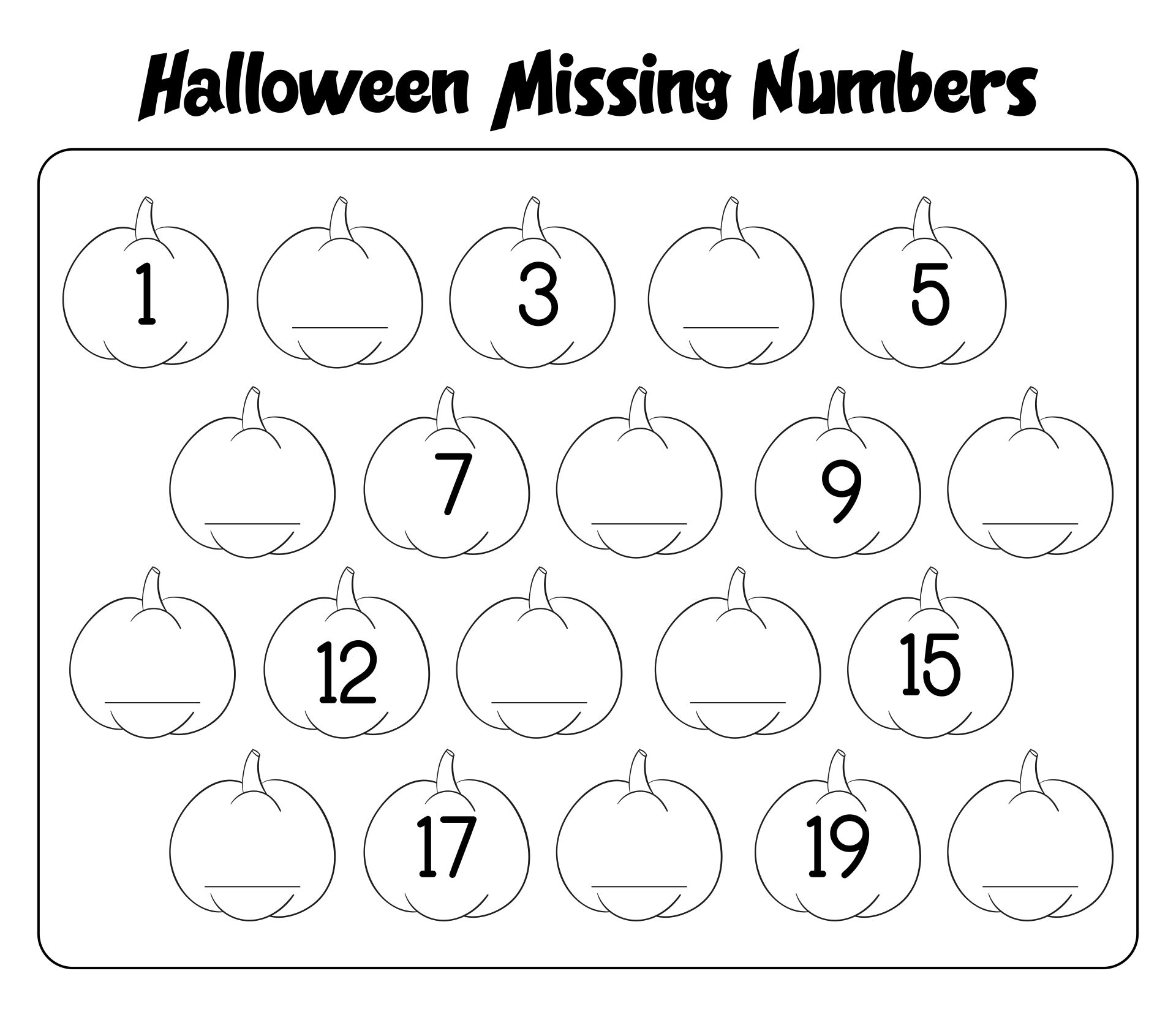 Halloween Math Worksheets For Kindergarten