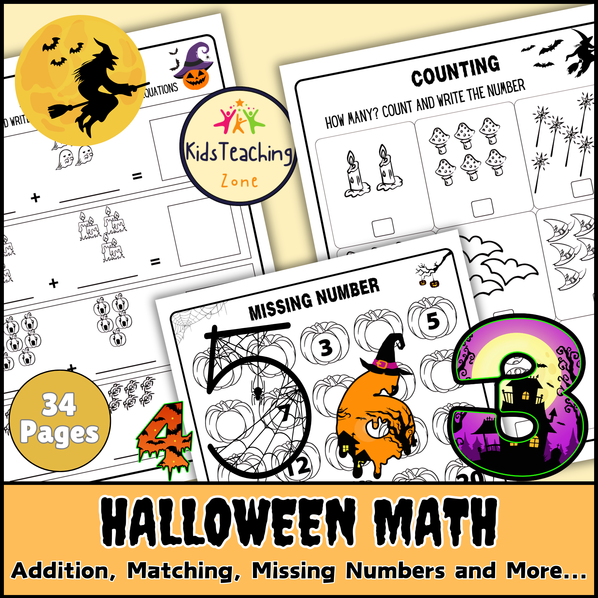 Math Play Halloween Worksheets