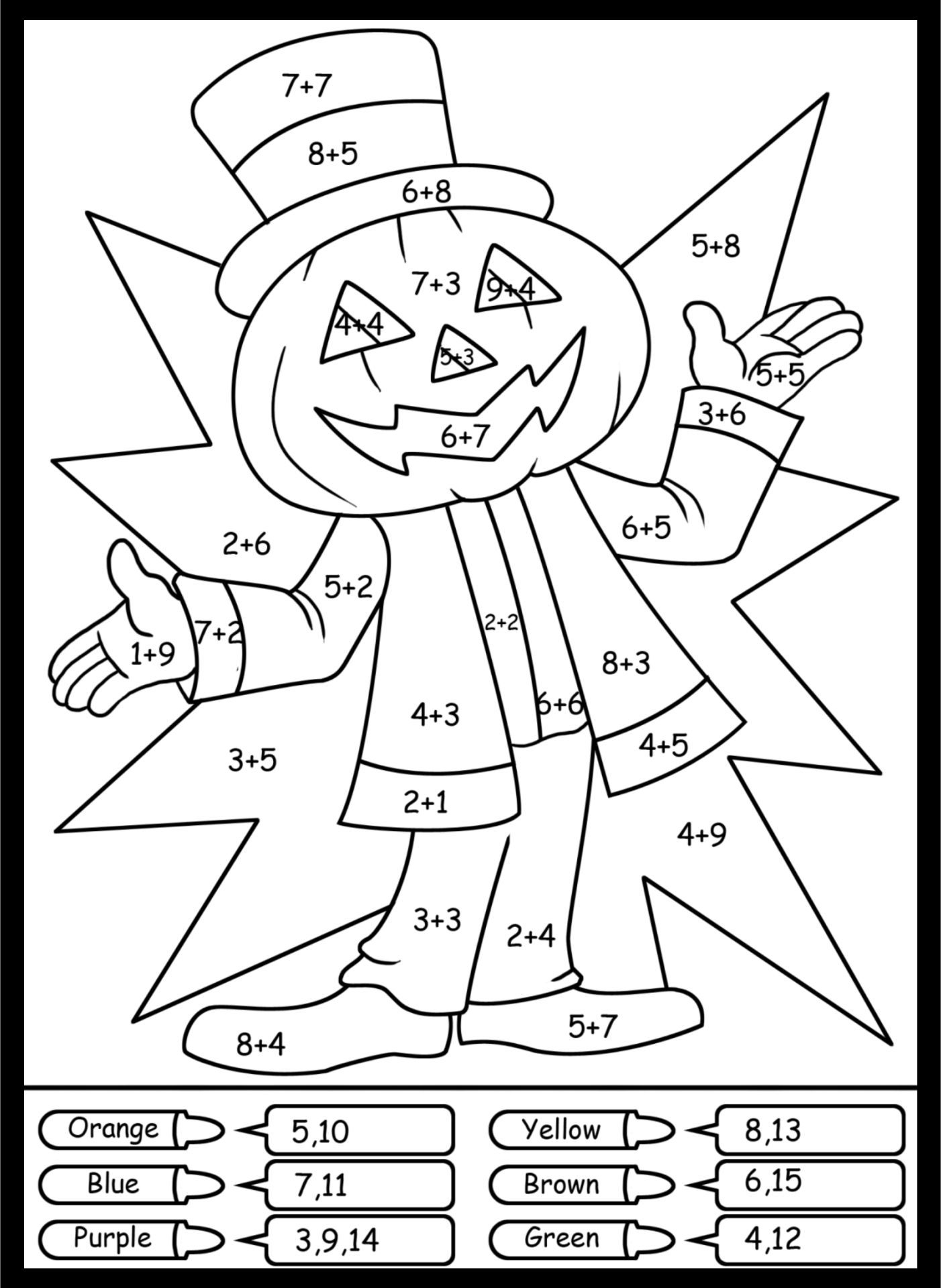 Halloween Math Coloring Pages 15 Free PDF Printables Printablee