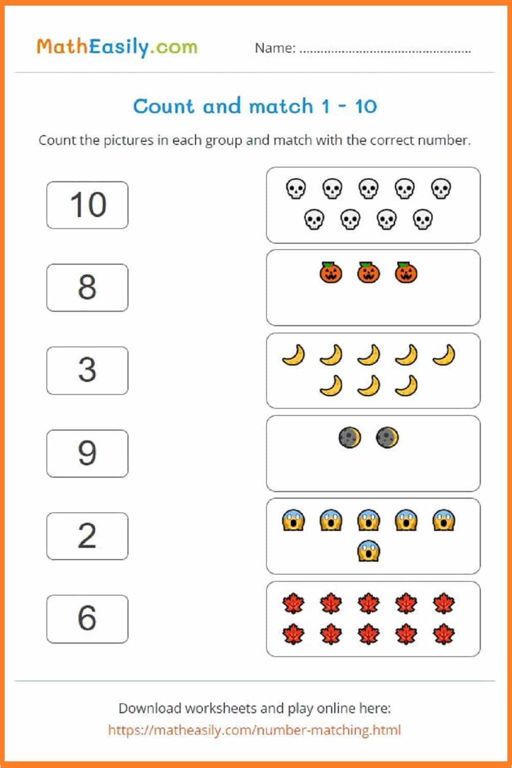 Halloween Math Games For Kindergarten ONLINE Printable