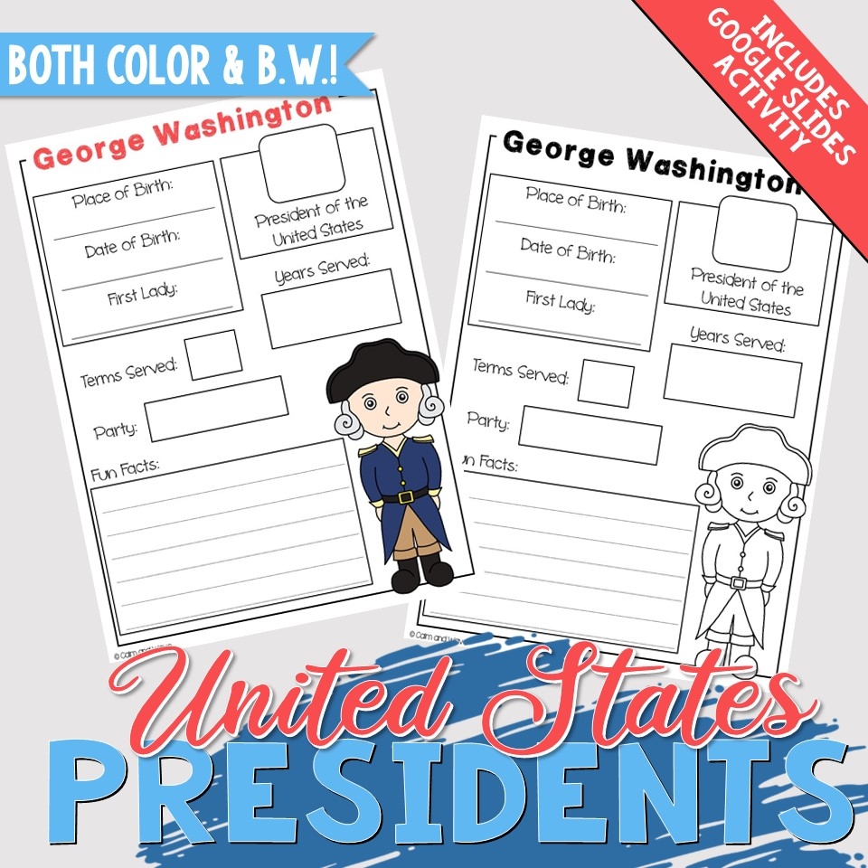 Homeschool Unit Study American Presidents Social Studies History Free Printable Calm Wave