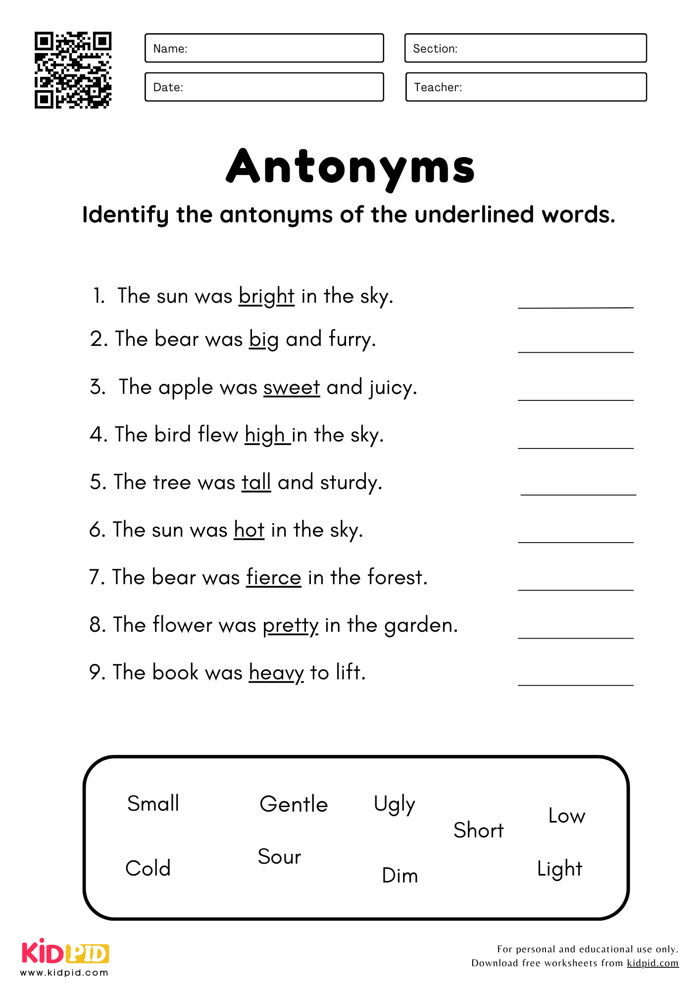 Worksheets For Third Graders Printables