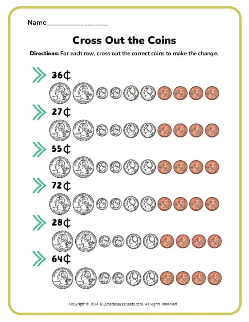 Identifying And Sorting Change Worksheets