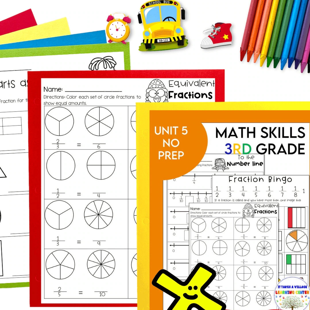 IM Grade 3 Math Printable Fractions Worksheets For 3rd Grade Math Homework Assessment Teacher Resources Learn Fractions Number Line Etsy