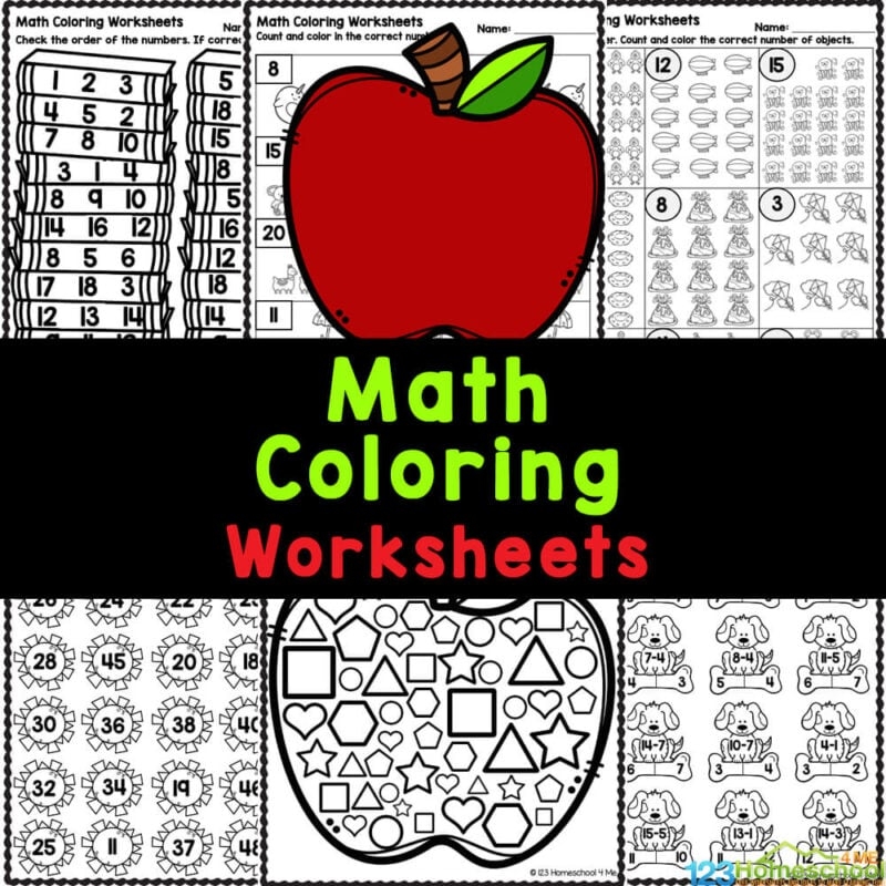 Math Printable Coloring Worksheets