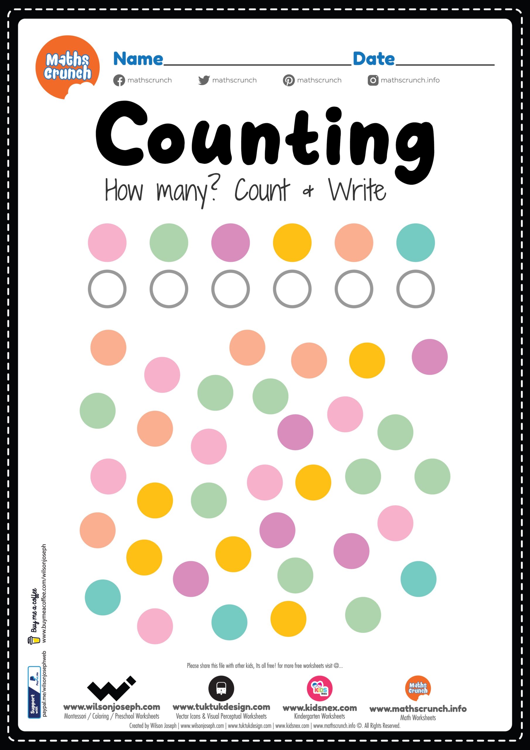Free Math Printable Worksheets Kindergarten