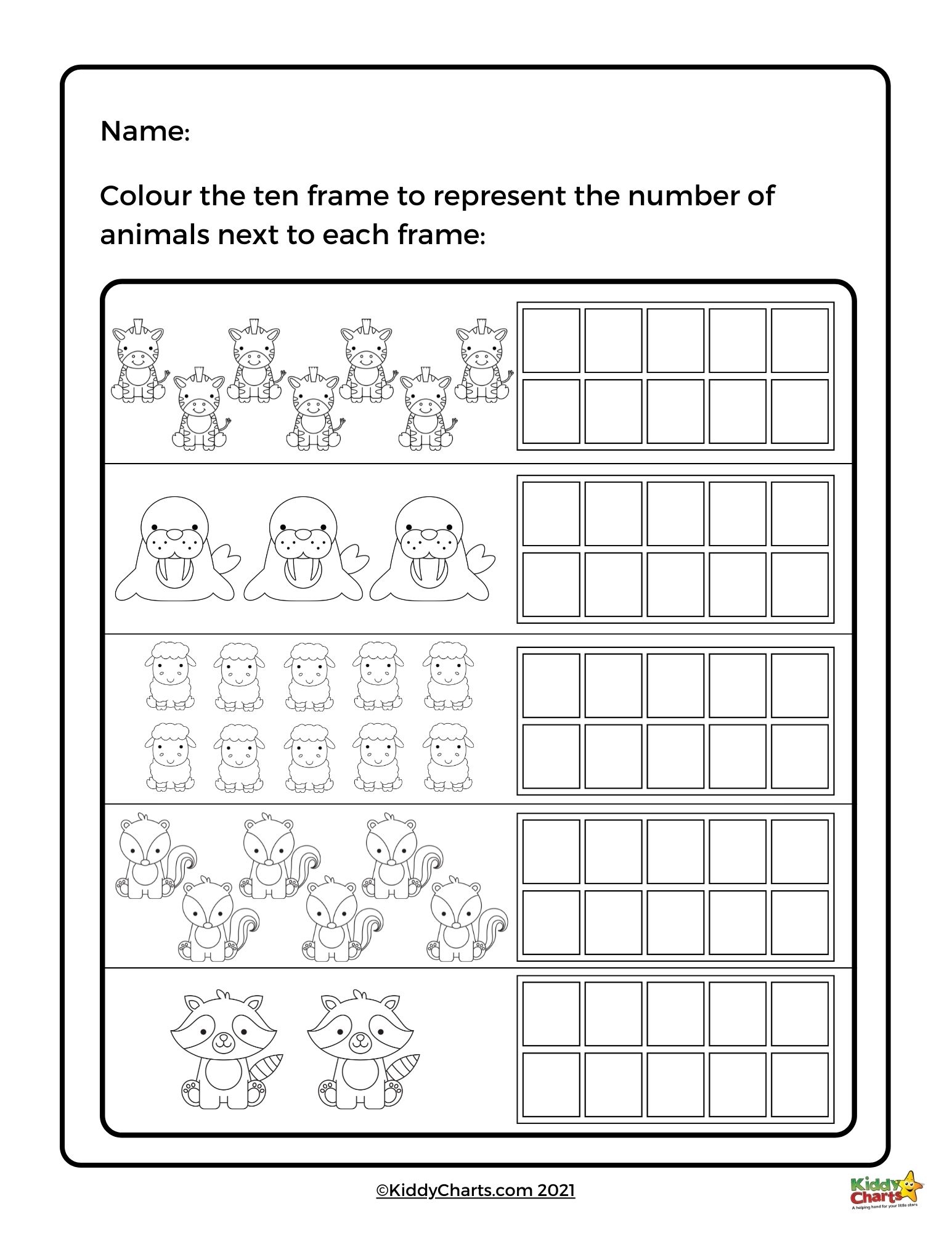 Kindergarten Math Worksheets Animal Math Worksheets KiddyCharts Shop