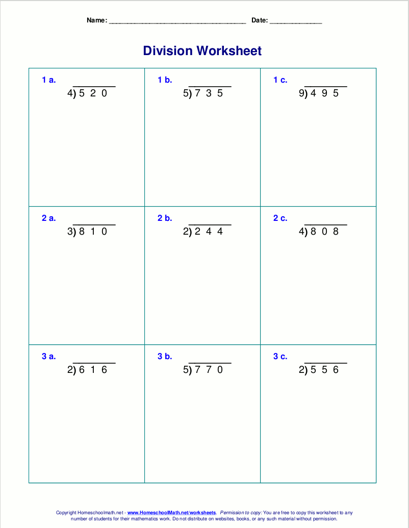Long Division Worksheets For Grades 4 6