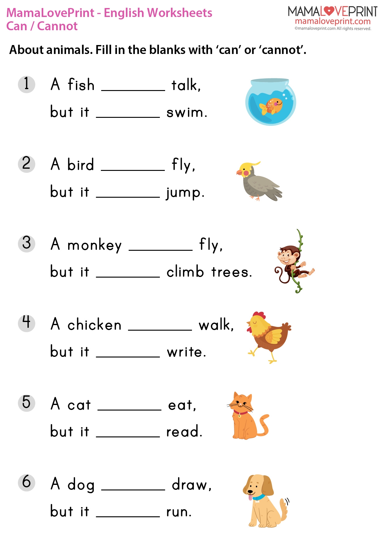 MamaLovePrint Grade 1 English Worksheets Basic Grammar Can Worksheets Library