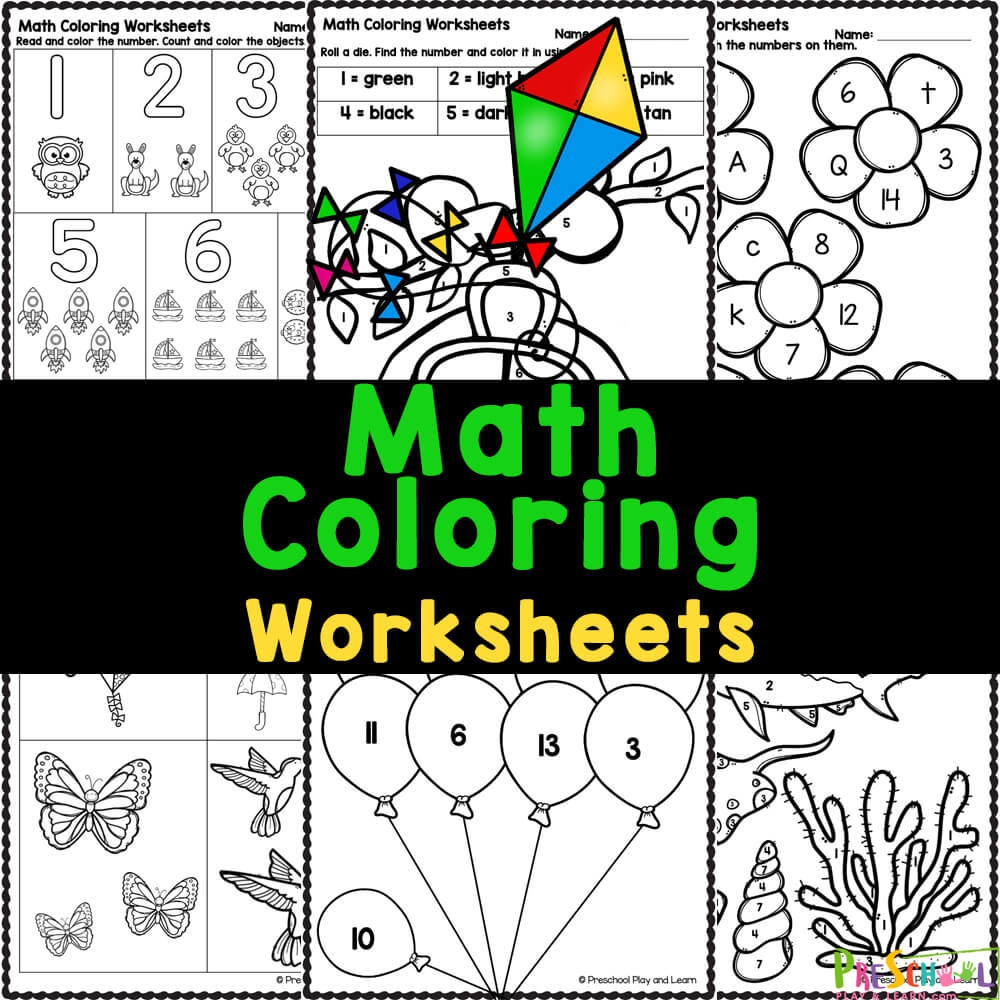Math Coloring Worksheets Free Printable