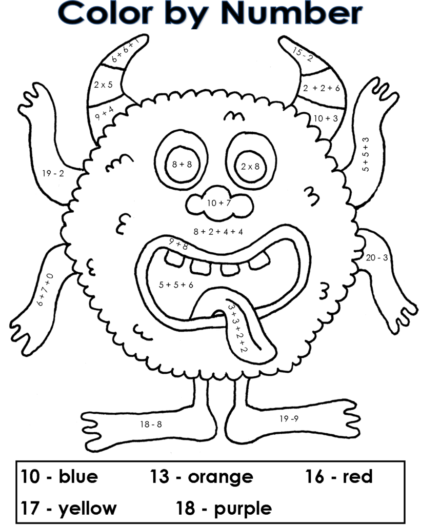 Free Printable Math Coloring Pages