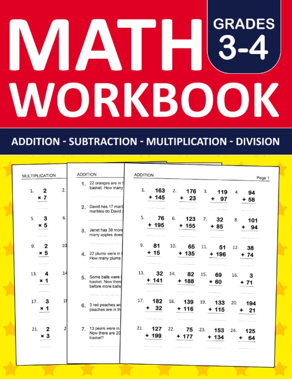 Math Workbook Grade 3 4 Addition Subtraction Multiplication And Division Exercises 3rd Grade And 4th Grade Math Practice Workbook With 880 Math Worksheets For Grade 3 4 Ages 8 10 School Emma 9798445763550 Amazon Books