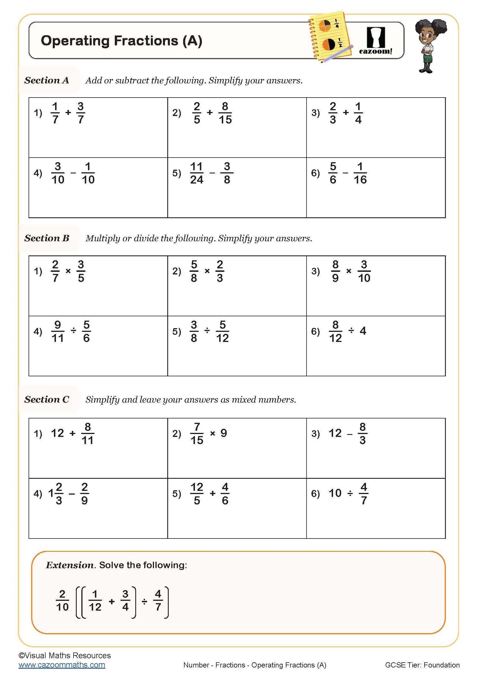 Maths Worksheets KS3 KS4 Printable PDF Worksheets