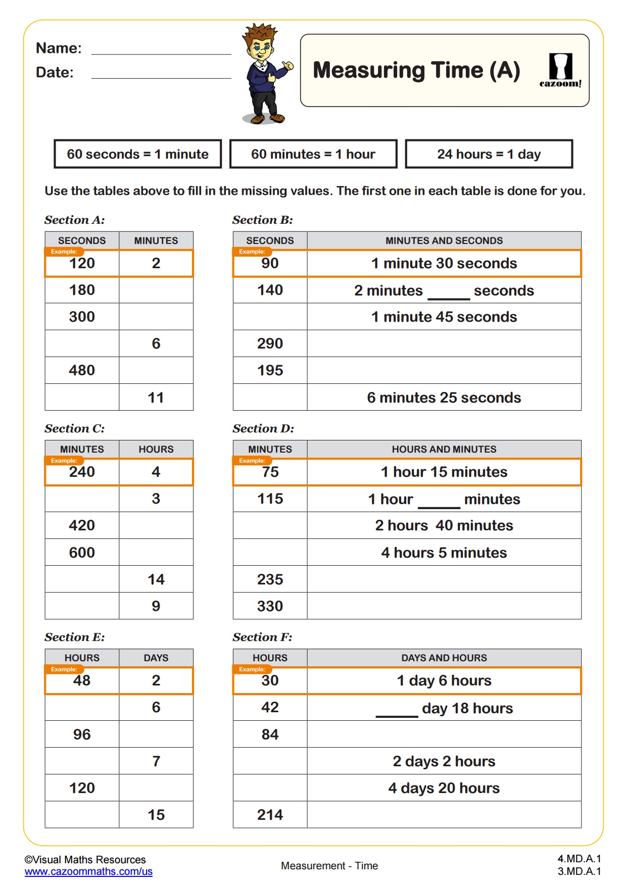 One Minute Math Worksheets Free