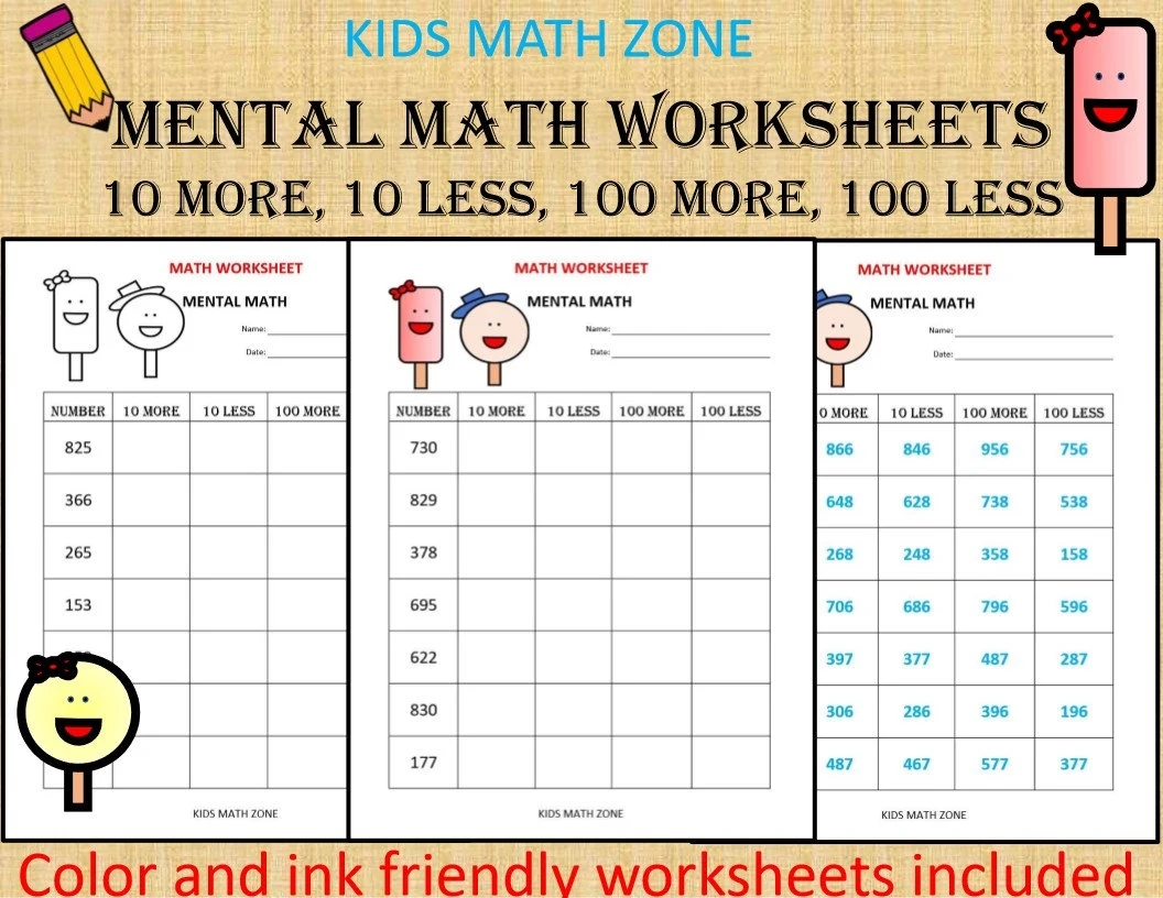 Printable Maths Worksheets For Kids