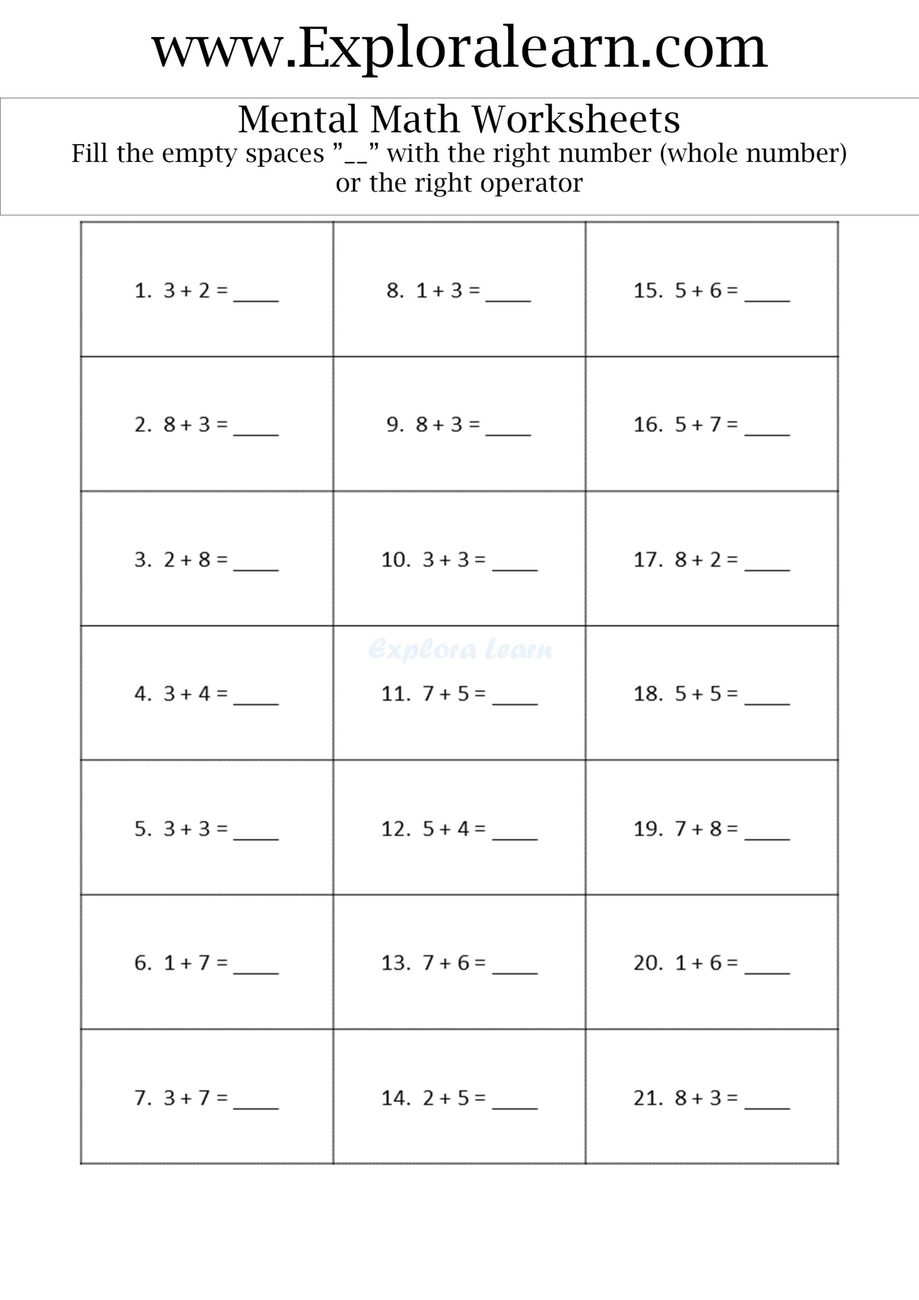 Mental Math Mastery For Kids Ages 2 12 Exciting Worksheets For Sharpening Young Minds