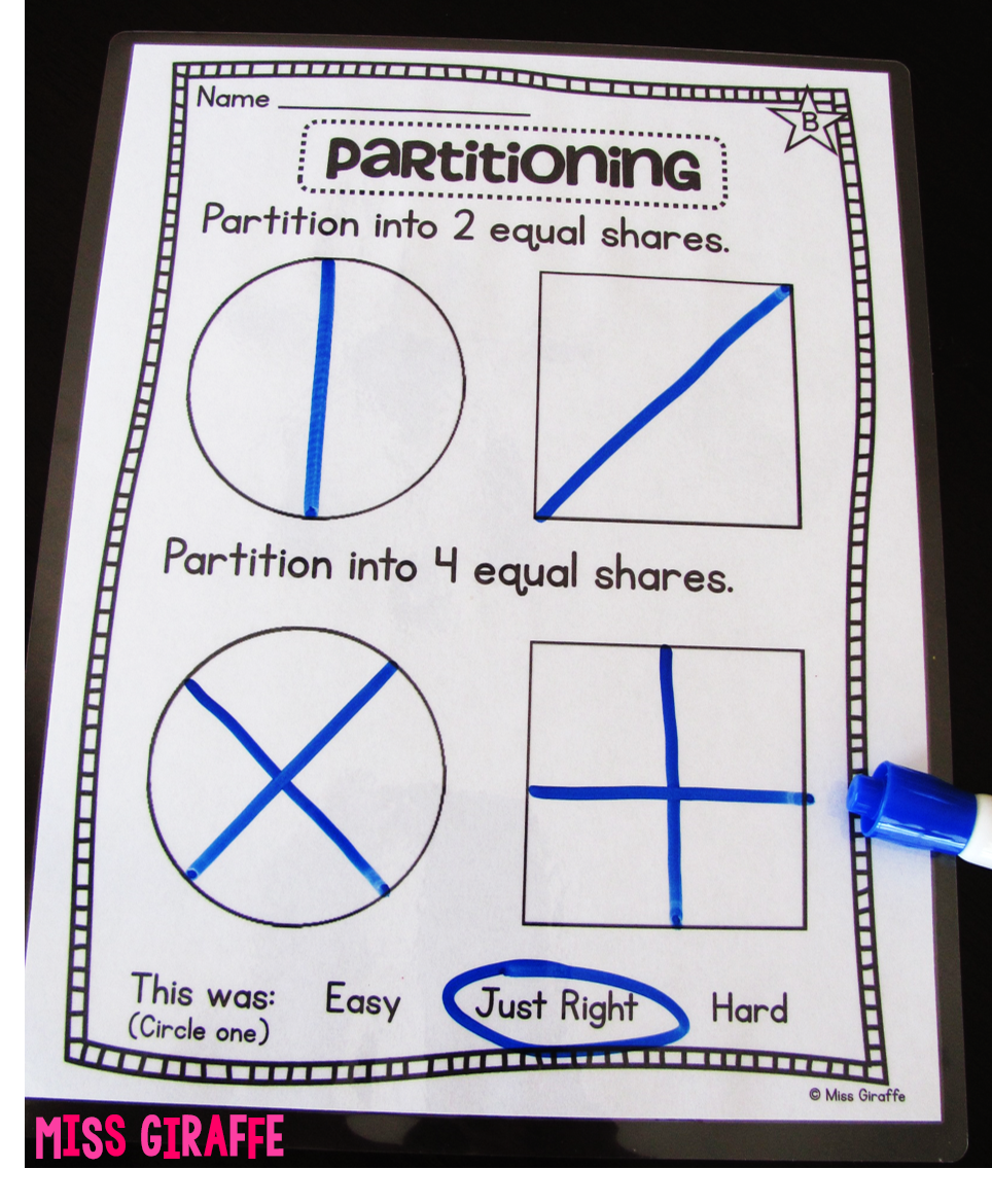 1st Grade Math Worksheets Printable Fractions