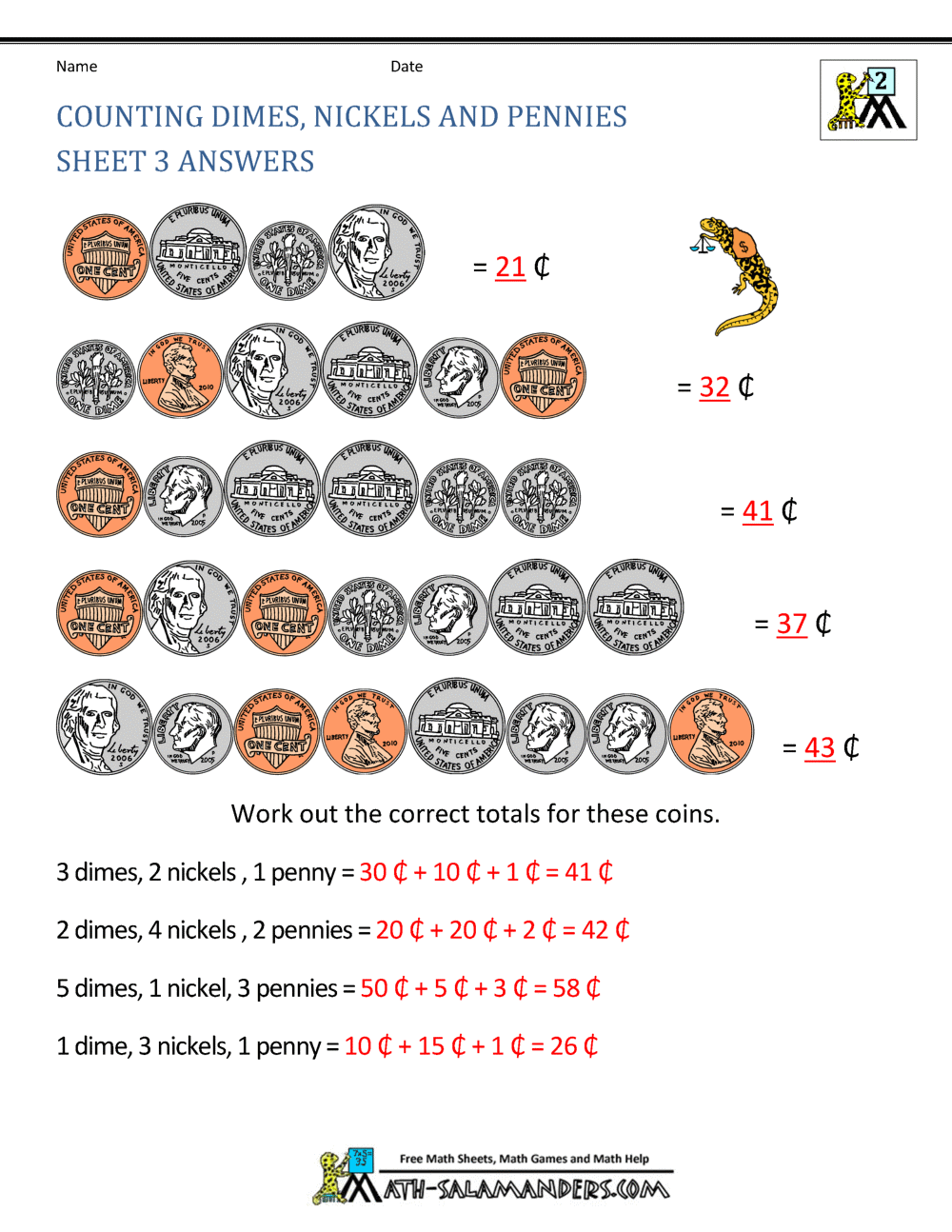 Money Worksheets For 2nd Grade