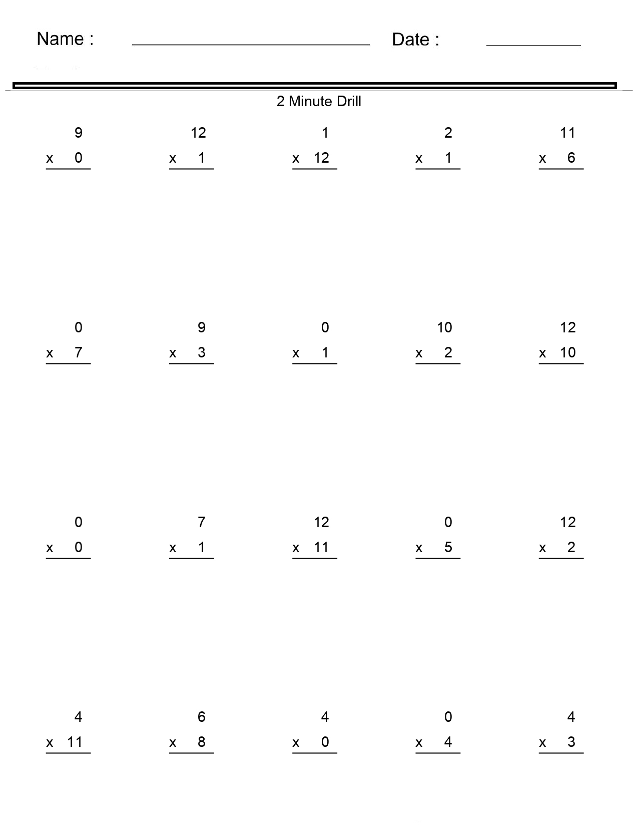 Multiplication Worksheets Advanced Times Table Drill Worksheets Made By Teachers