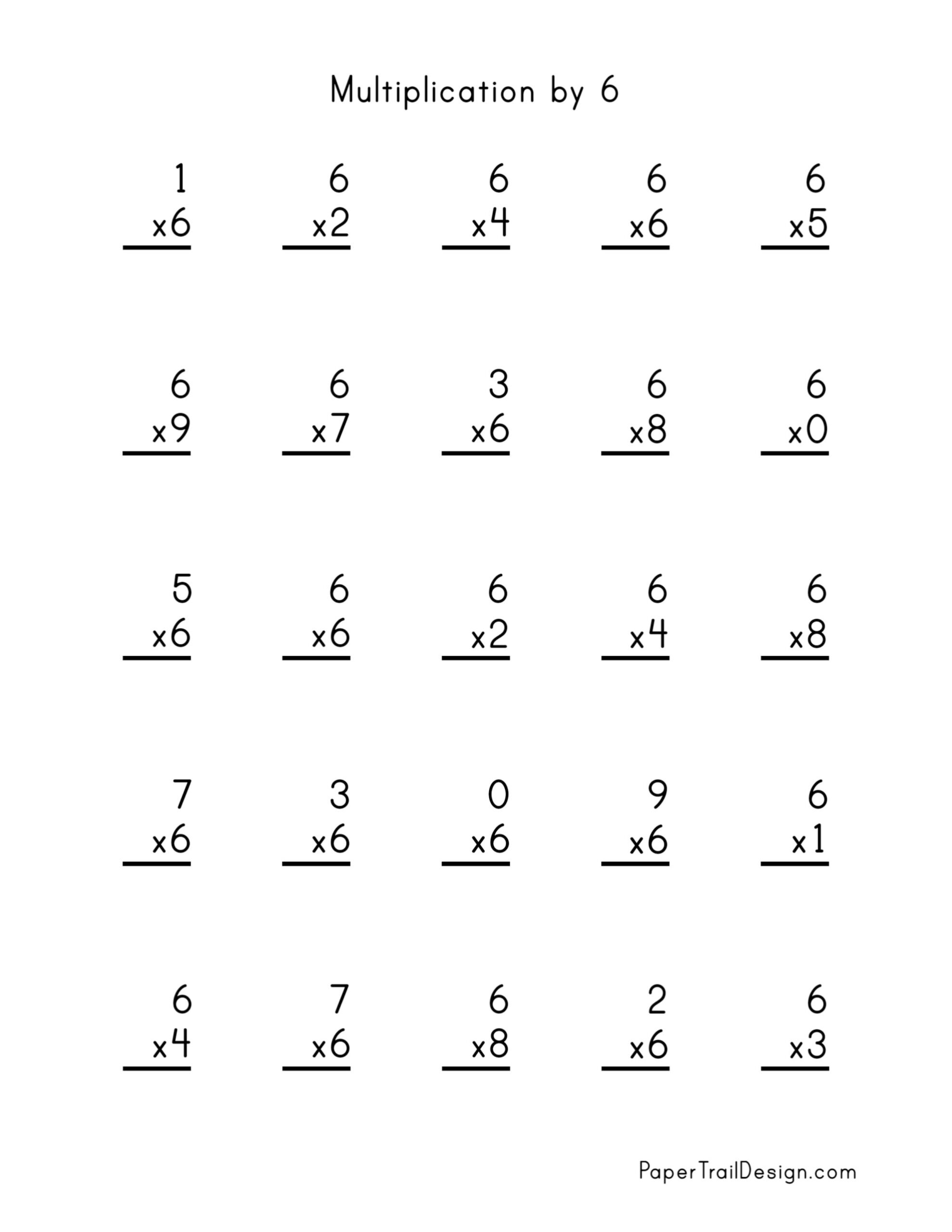Multiplication Worksheets And Activities 6 Times Tables By My Worksheets Library