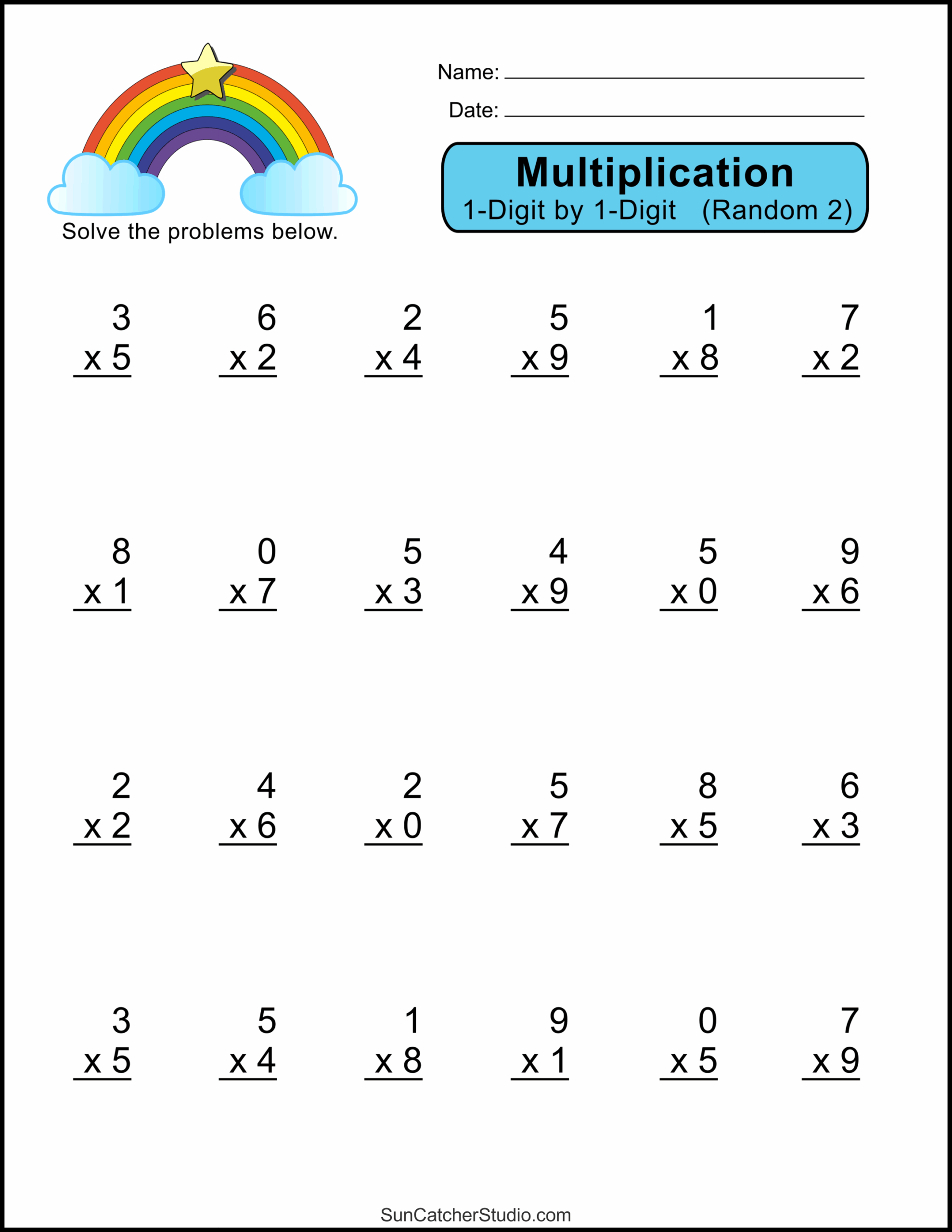 Multiplication Worksheets One Digit Math Drills Free Printables Monograms Design Tools Patterns DIY Projects