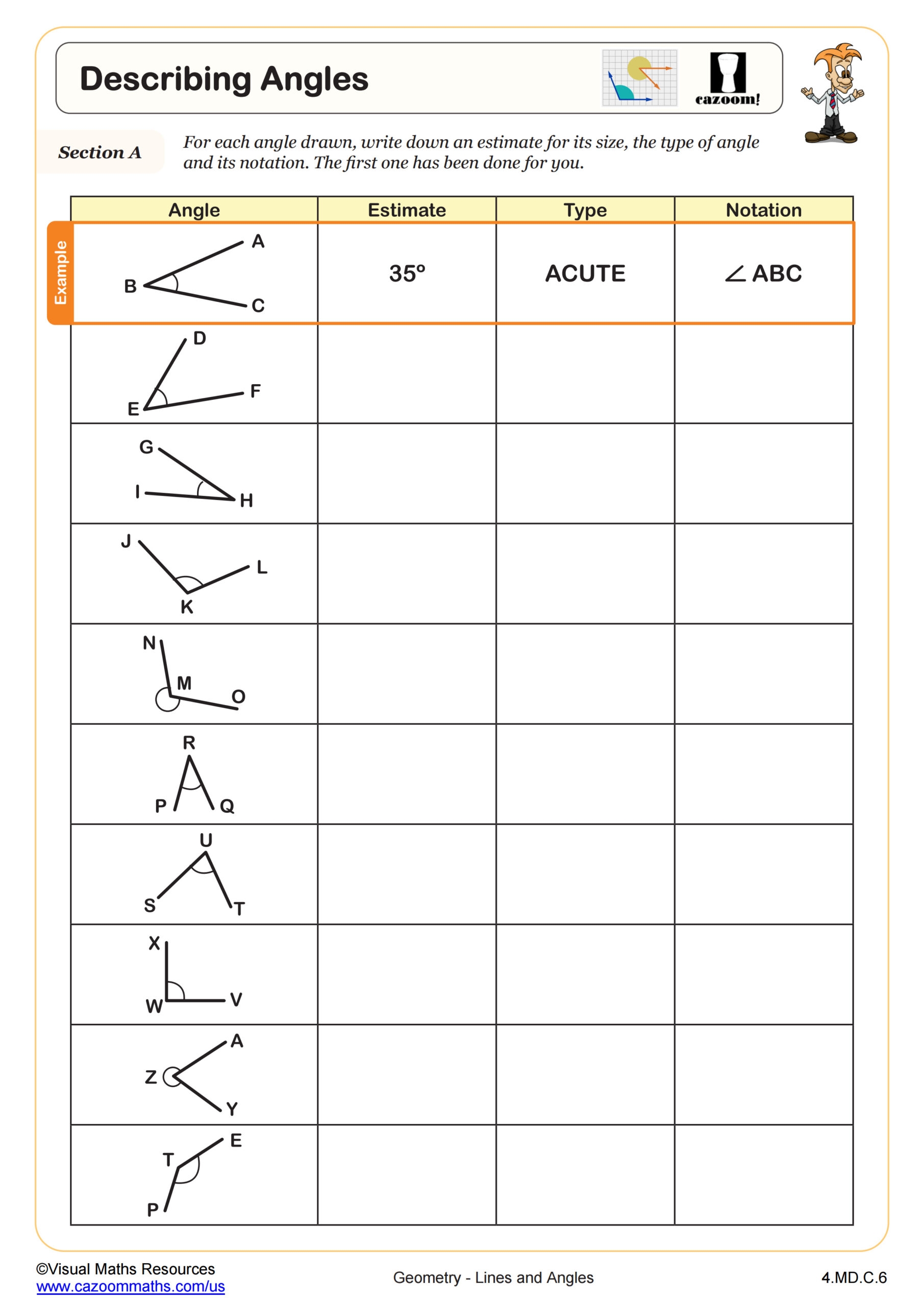 6th Grade Math Worksheets Printable Geometry