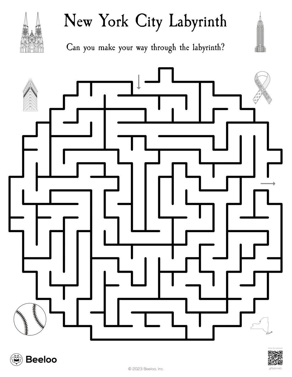 New York City Labyrinth Beeloo Printable Crafts And Activities For Kids