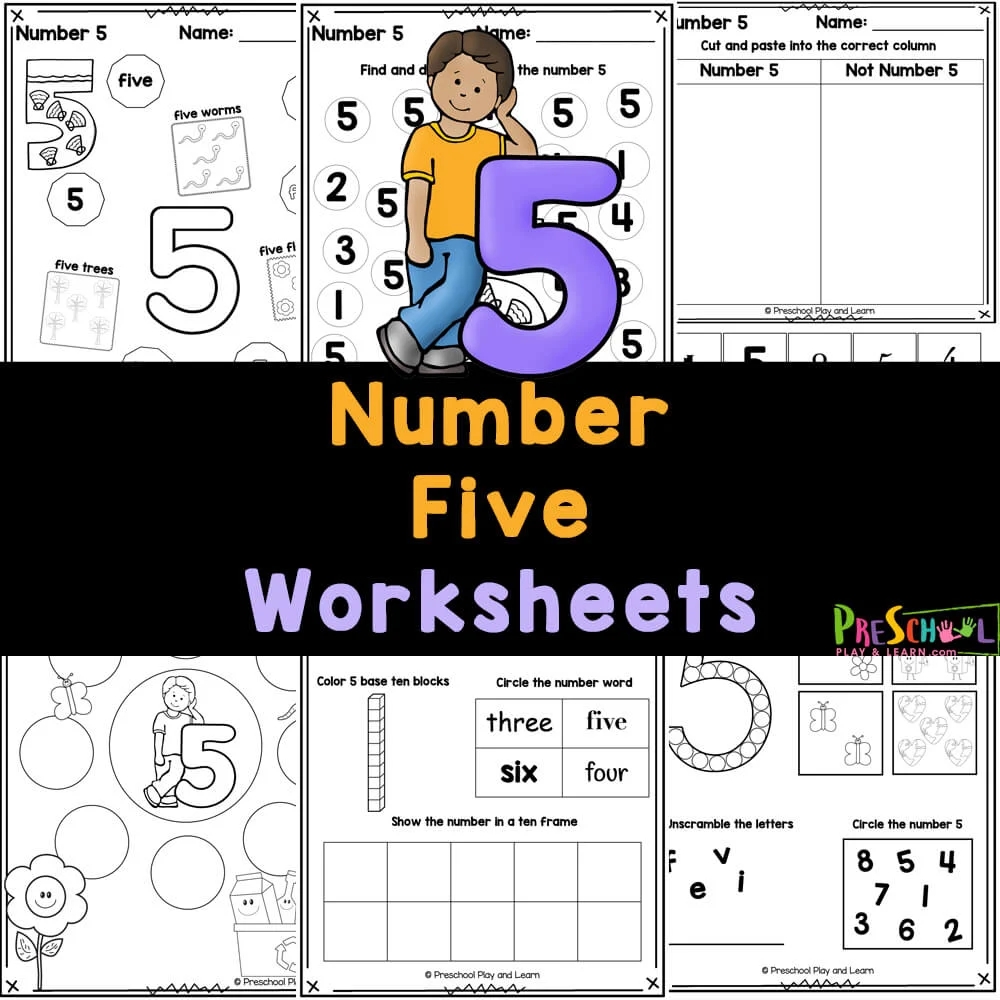 Number 5 Worksheets For Preschoolers