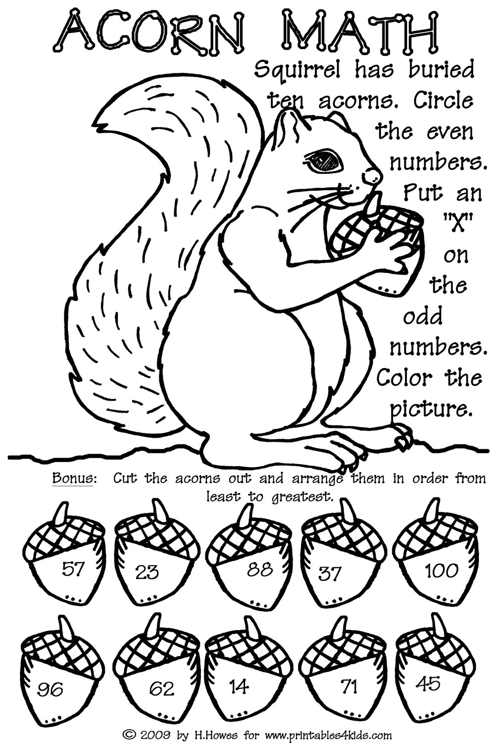Odd And Even Double Digit Fall Math Worksheet Printables For Worksheets Library