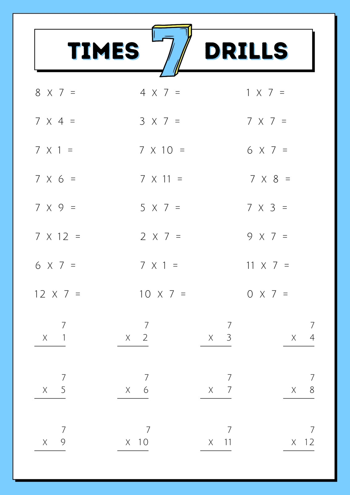 Page 3 Free Multiplication Worksheet Templates To Use And Print Canva