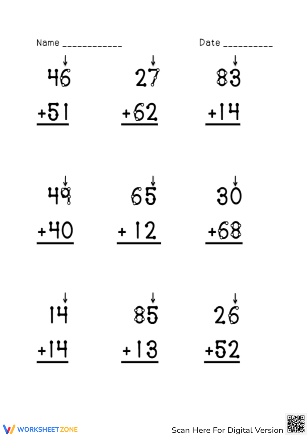 Printable Grade 3 Touch Math Worksheets