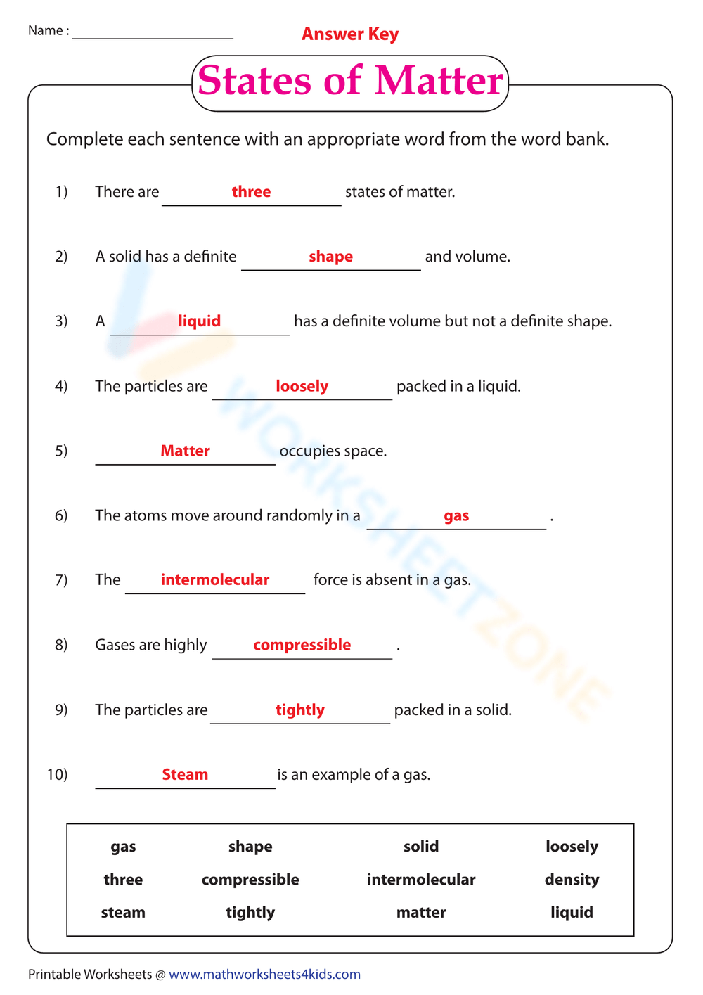 Printable Grade 7 Worksheets