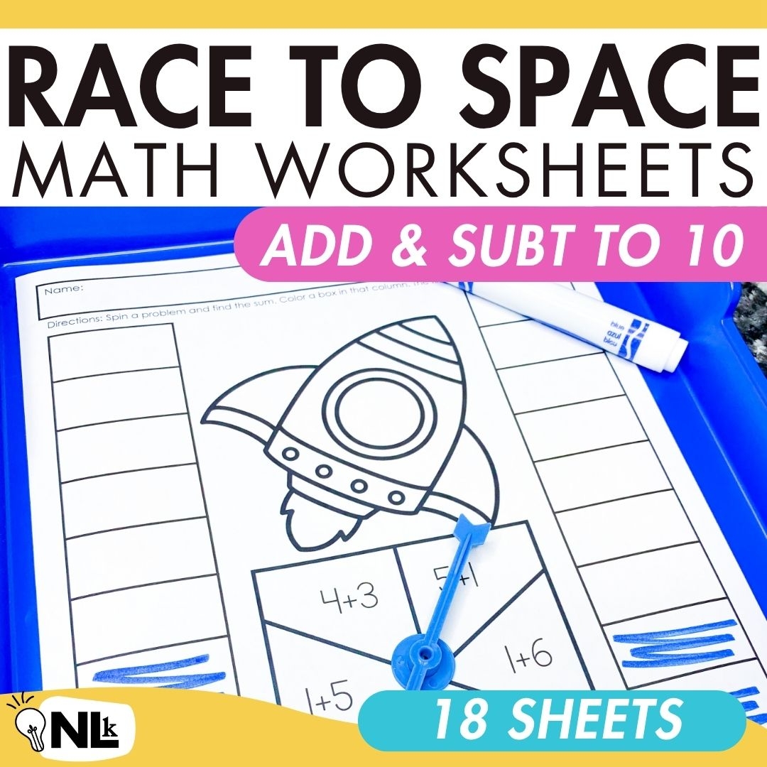 Race To Space Addition To And Subtraction Within 10 Math Worksheets
