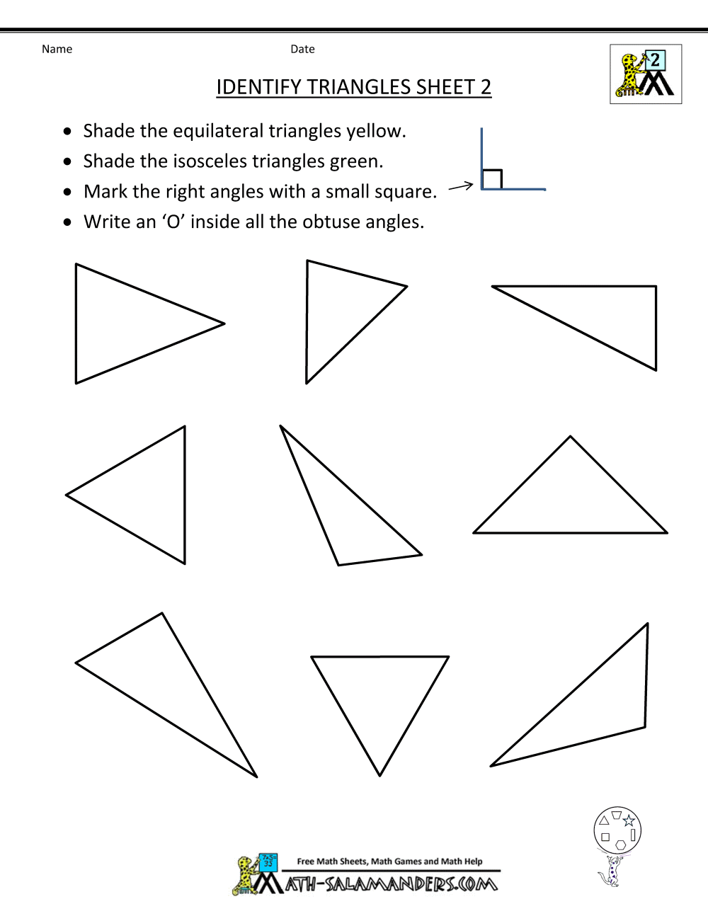 4th Grade Printable Worksheets Geometry