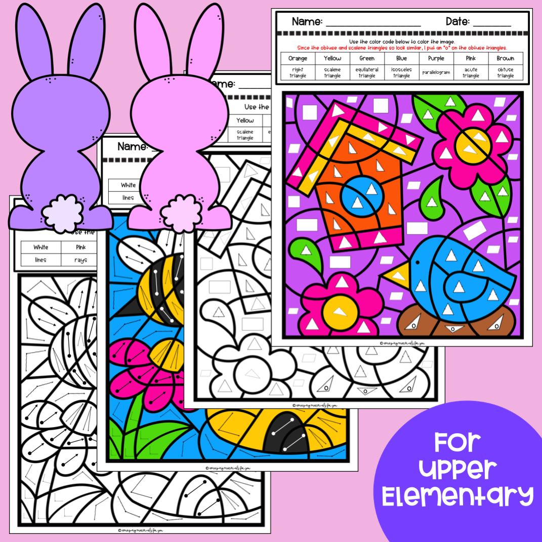 Spring Math Coloring Worksheets 5th Grade Color By Code Early Finishers Made By Teachers