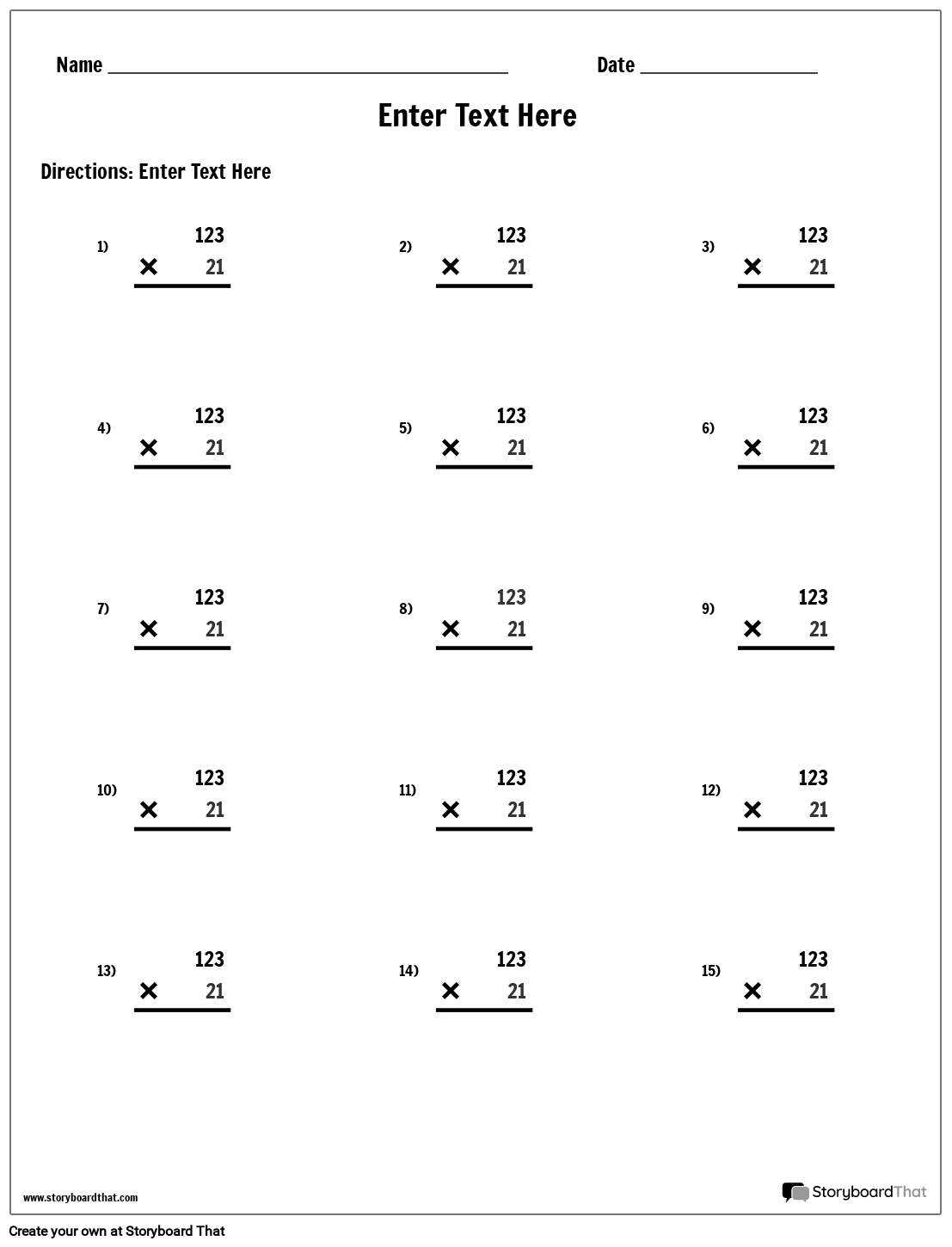 Storyboard That Multiplication Worksheet Creator 2025