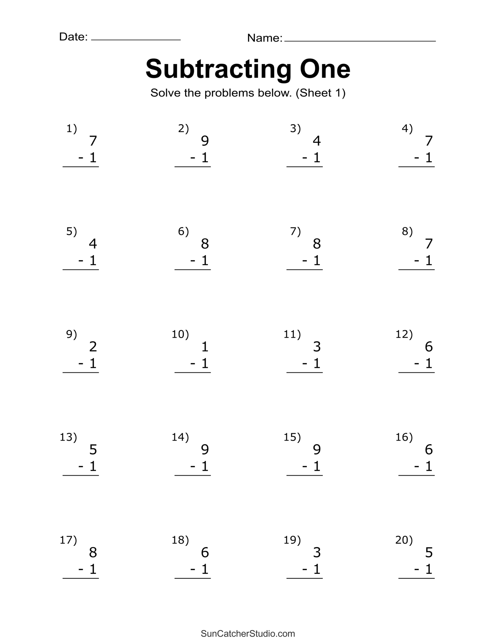 Subtraction Worksheets Free Printable Math Drills Free Printables Monograms Design Tools Patterns DIY Projects